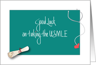 Good Luck on the USMLE Exam, Diploma and Stethoscope card