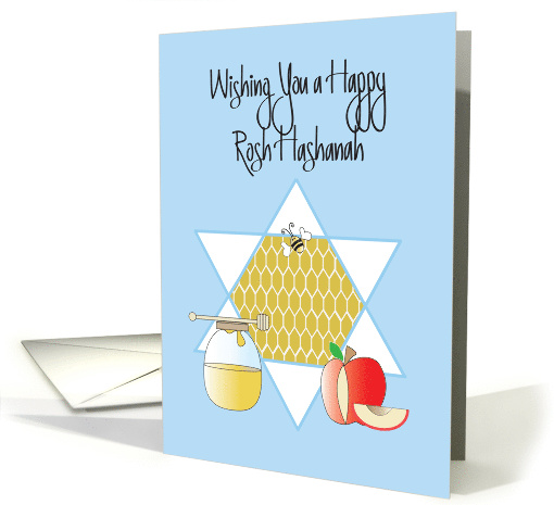 Rosh Hashanah for Business, Honey, Apples and Bee card (1294562)