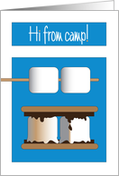 Hi from Camp with Marshmallow S’mores and Notes Inside card