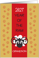 Chinese New Year Grandson, Year of the Ram 2027 card
