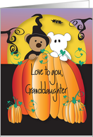 Halloween for Granddaughter, Pumpkin Witch and Goblin Bears card