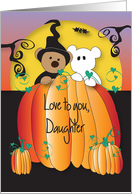 Halloween for Daughter, Pumpkin Witch and Goblin Bears card