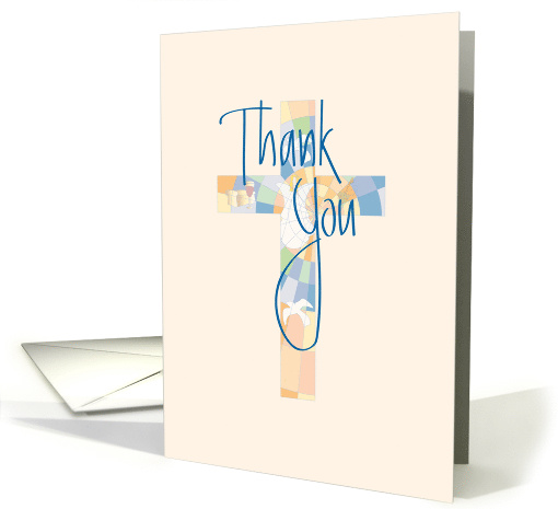 Religious Thank You, with Stained Glass Cross card (1303796)