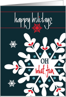 Hand Lettered Invitation to Christmas Holiday Party Large Snowflake card