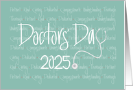 Hand Lettered Doctors’ Day 2024 with Character Words and Stethoscope card