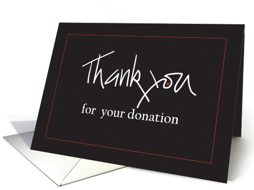 Thank you for your Donation, Hand Lettering with Red Dot card