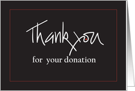 Thank you for your Donation, Hand Lettering with Red Dot card