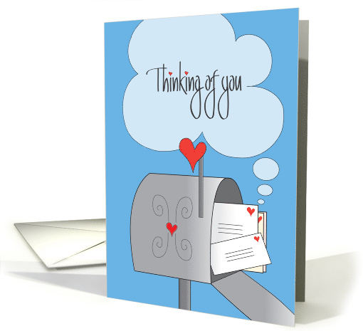 Thinking of You, Mailbox Stuffed with Letters and Hearts card