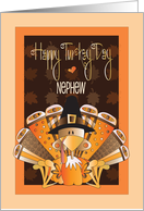 Hand Lettered Thanksgiving for Nephew Happy Turkey Day with Turkey card