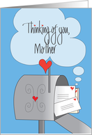 Thinking of You, Mother with Mailbox and Envelopes card