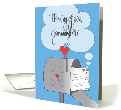 Thinking of You, for Granddaughter, Mailbox with Envelopes card