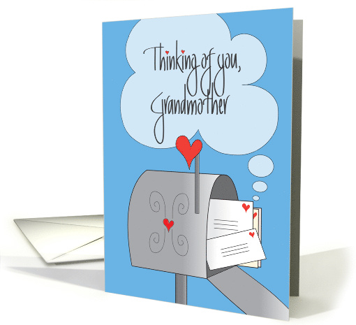 Thinking of You, for Grandmother, Mailbox with Envelopes card