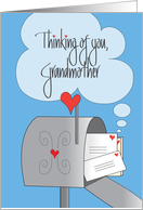 Thinking of You, for Grandmother, Mailbox with Envelopes card