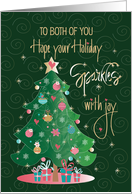 Hand Lettered Christmas Both of You Holiday that Sparkles with Joy card
