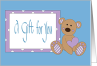 Hand Lettered Gift for Your Baby Boy, Stuffed Bear & Heart card