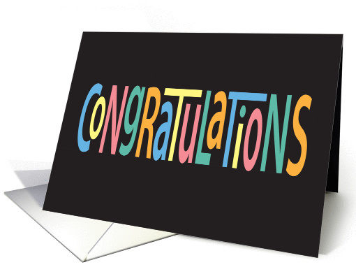 Congratulations, Bright Colored Letters on Black card (1313476)