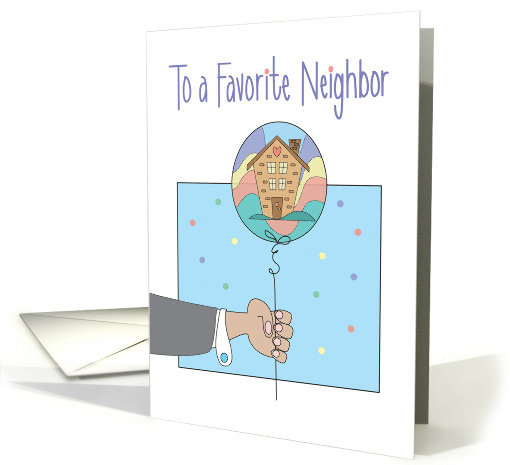 Birthday for Female Neighbor on Lavender, Houses with Cupcake card