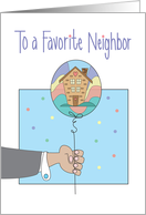 Birthday for Female Neighbor on Lavender, Houses with Cupcake card