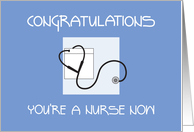 New Job Congratulations for Nurse, Stethoscope in Pocket card
