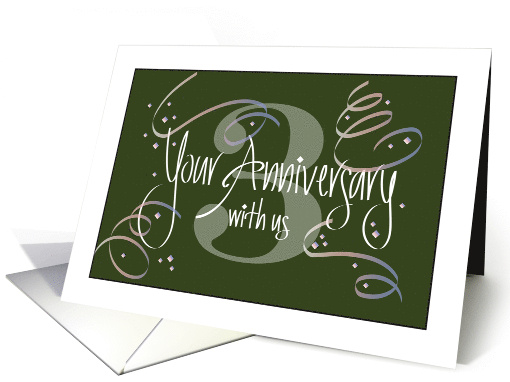 Hand Lettered Employee 3rd Year Work Anniversary 3 Years... (1315968)