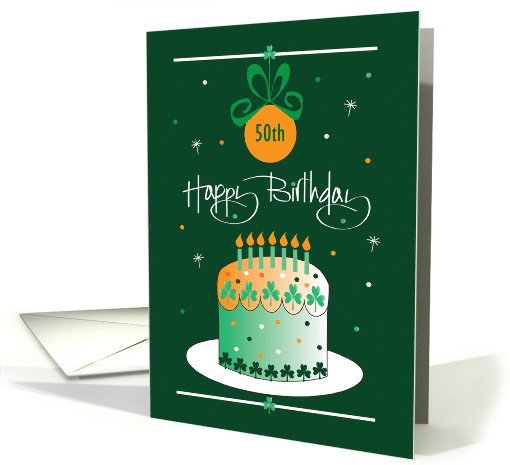 St. Patrick's Day Birthday Shamrock Decorated Cake and Custom Age card