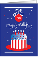 Birthday on Veterans Day Birthday Cake with Stars and Custom Age card