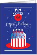 Birthday on Memorial Day Birthday Cake with Stars and Custom Age card
