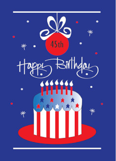 Birthday on Memorial Day Birthday Cake with Stars and Custom Age