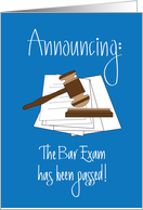 Announcement Bar Exam Passed, Gavel and Sound Block card