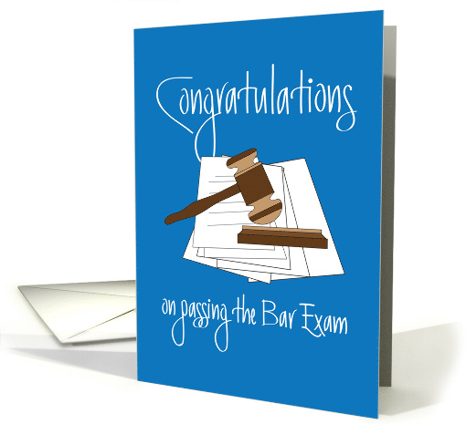 Congratulations on Passing Bar Exam, Gavel and Sound Block card