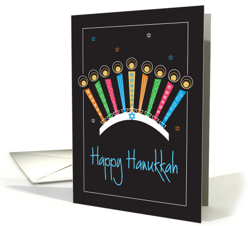 Hand Lettered Business Hanukkah with Menorah and... (1334534)