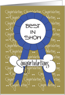 Congratulations for Dog Show Best in Show, With Blue Ribbon card