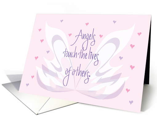 Friendship Card for an Angel of a Friend, Wings and Hearts card