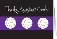 Thanks Assistant Volleyball Coach, Trio of Volleyballs with purple card