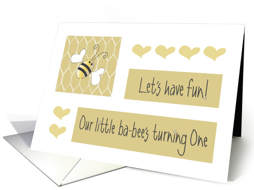 First Birthday for 1 Year Old with Little Bee with Ba-Bee's One card