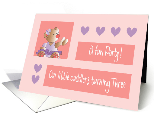 Invitation to 3 Year Old Birthday Party with Cuddler's... (1338556)
