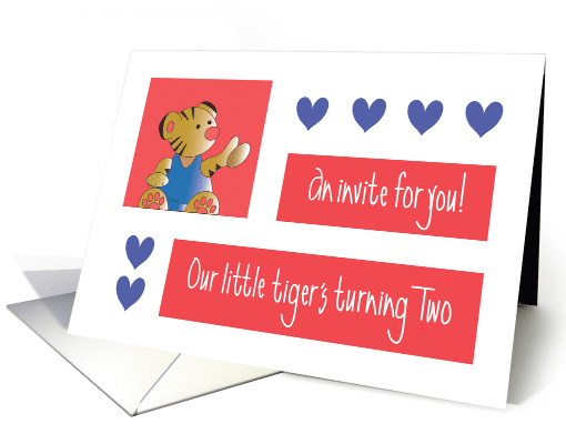 Invitation to 2 Year Old Party Our Little Tiger's Turning Two card