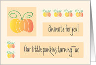 Invitation to Fall 2 Year Old Party for Our Punkin’s Turning Two card
