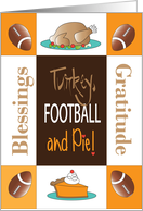 Friendsgiving Feast Oh My Invitation with Turkey, Football and Pie card