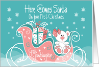 First Christmas for Great Granddaughter with Polar Bear in Sleigh card