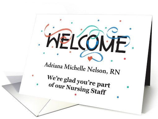 Festive Welcome to Nursing Staff, with Custom Name card (1342636)
