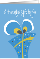 Hand Lettered Hanukkah Gift Card Enclosed, Polka Dot Gift & Bow card