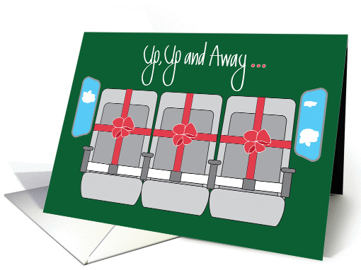 Christmas for Flight Attendant, Trio of Airline Seats With Bows card