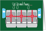 Christmas for Flight Attendant, Trio of Airline Seats With Bows card