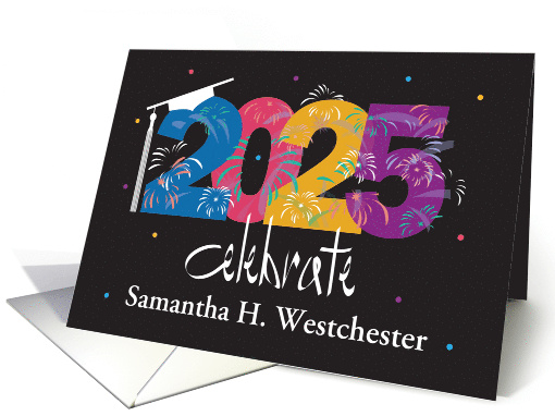 Hand lettered 2025 Graduation Large Colorful Date with... (1348014)