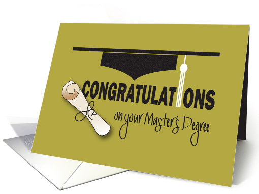 Graduation Congratulations Masters Degree Tassel And Diploma Card