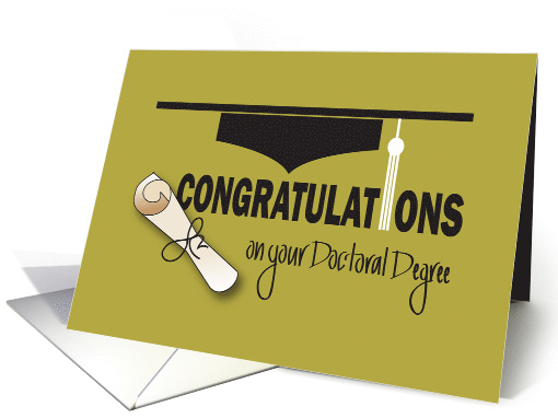 Graduation Congratulations Doctoral Degree, Tassel & Diploma card