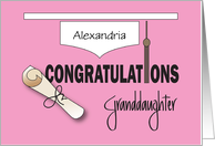 Graduation for Granddaughter Hat with Tassel Diploma and Custom Name card