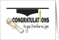 Graduation for Brother in Law, Mortarboard, Tassel and Diploma card