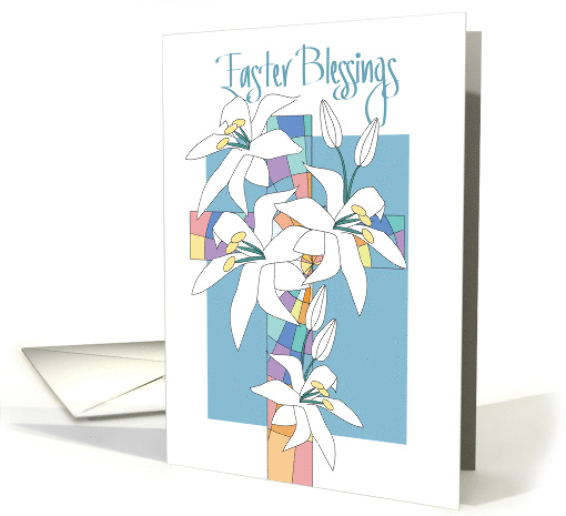Hand Lettered Easter Blessings with Colorful Cross and... (1352218)